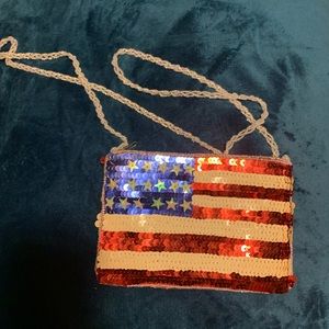 American flag zip crossbody